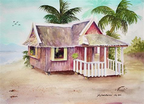 Nipa Hut Painting By Jelly Starnes Fine Art America