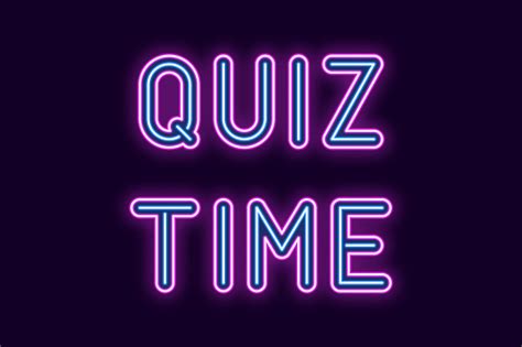 Neon Inscription Of Quiz Time Vector Stock Illustration Download