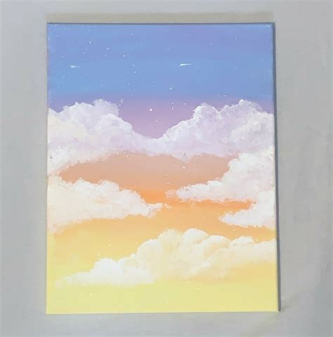 Acrylic Sunset Painting With Clouds One Of A Kind Benefits Charity