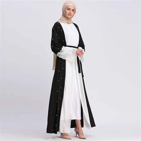 velvet abaya dubai kaftan lace pearls muslim hijab dress abayas for women cardigan robe qatar