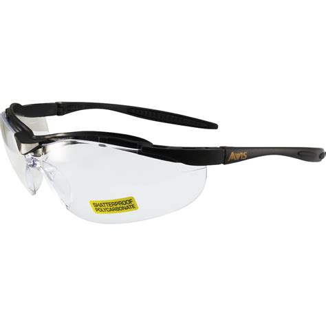 Global Vision Force Black Frame Safety Glasses Clear Lens