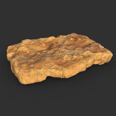 Low Poly Cave Modular Yellow Rock Casual03m 3d Model