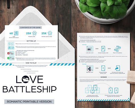 Romantic Game For Lovers Love Battleship Printable Version Etsyde