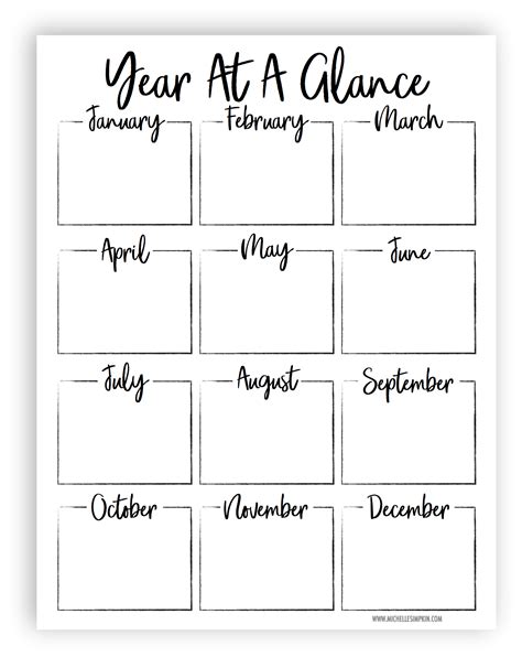Free Printable This Year At A Glance Printable Will Help You Plan And