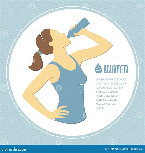 Drinking Water 1 Cartoon Vector 44759705