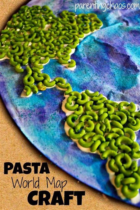 Pasta World Map Craft Map Crafts Geography And Kid