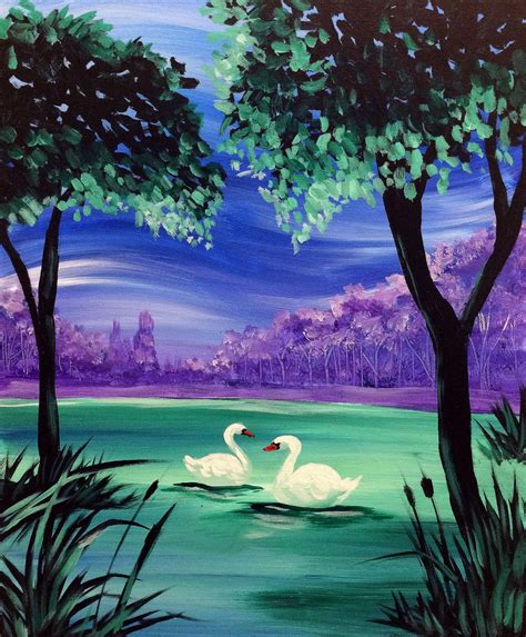 Swan Lake Pinots Palette Painting