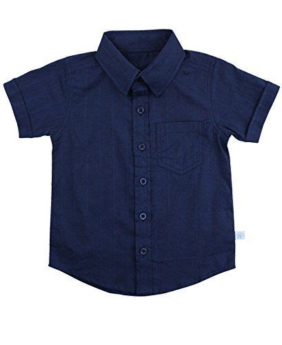 Ruggedbutts Little Boys Navy Dobby Short Sleeve Button Down Shirt Navy