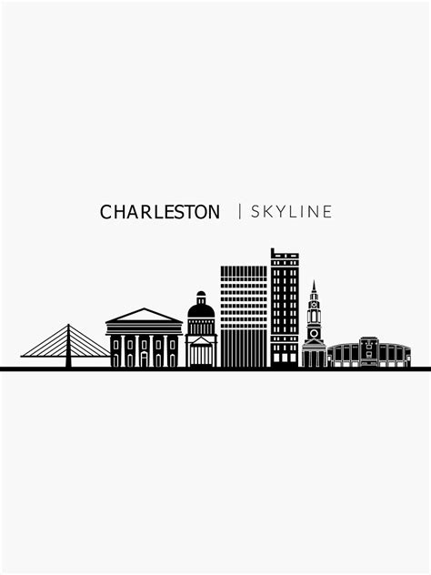 Charleston Skyline Travel Sticker By Duxdesign Redbubble Charleston