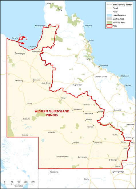 Western Queensland Primary Health Network Phn Map Topographic