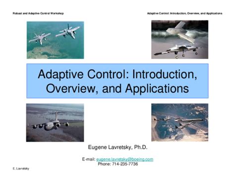 (PDF) Adaptive Control: Introduction, Overview, and Applications Robust and Adaptive Control ...