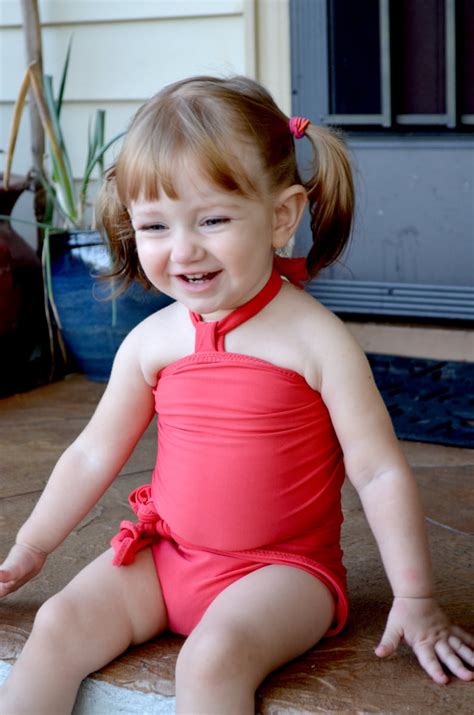 Girls Bathing Suit Dark Coral Wrap Around Swimsuit Toddler Etsy Australia