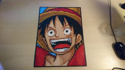 Luffy Big Portrait By Magicpearls Perler Bead Art Anime Pixel Art