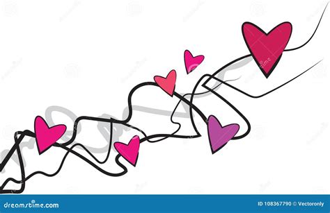 Love Heart Swirl Background Vector Illustration Stock Vector