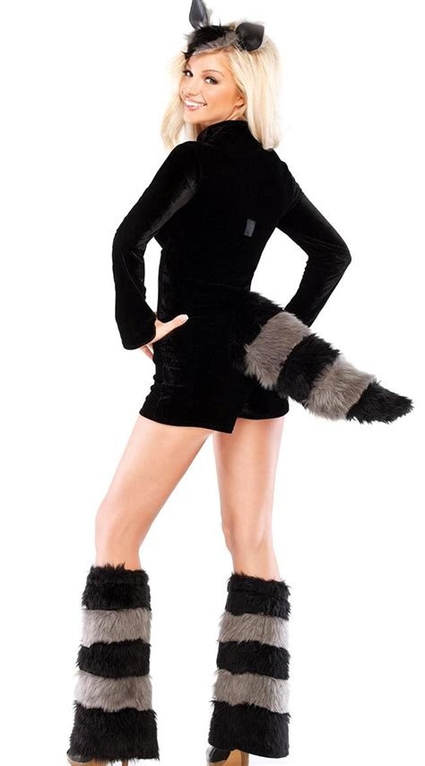 3 pc racy raccoon costume n6374