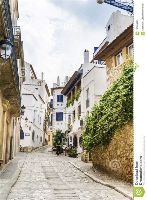 Medieval Street In Sitges Old Town Spain Editorial Stock Image Image
