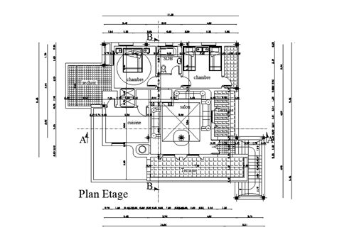 2bhk Bungalow Floor Plan Drawing Specified In This Autocad File This