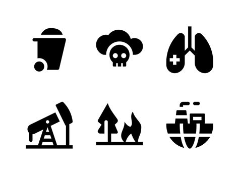 Simple Set Of Pollution Related Vector Solid Icons Contains Icons As