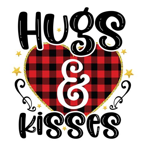 Hugs And Kisses Plaid Free Png And Clipart Valentines Day