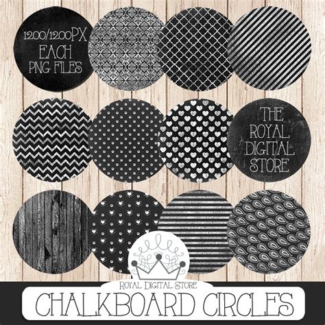 Chalkboard Labels Clip Art ” Chalkboard Circles Digital Clip Art” With