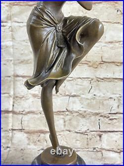 Art D Co Style Nouveau Bronze Marbre Sculpture Sign E D H Chiparus