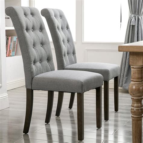 Clearance Set Of 2 Tufted Dining Chairs 398x224x175 Upholstered