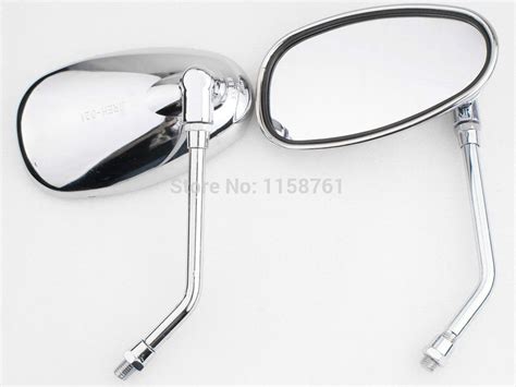 Chrome Motorcycle 10mm Thread Oval Mirrors Fits For Cruiser Touring Custom Chopper Free Shipping