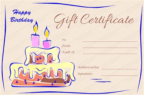 Free Printable Gift Certificates For Birthday