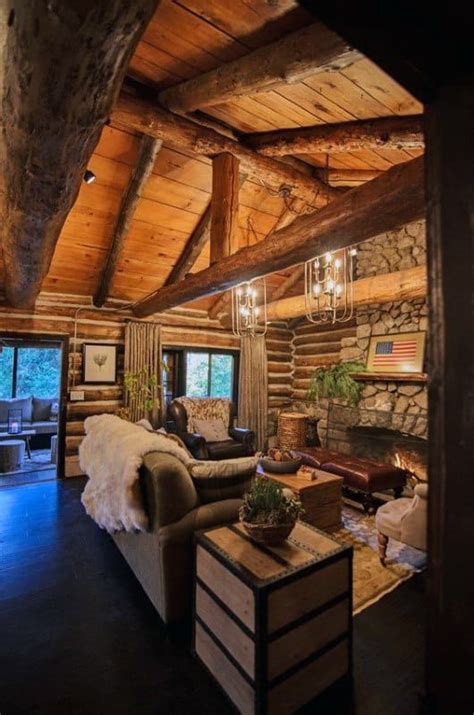 Log Home Designs With Interior Pictures Log Cabin Style Interior Great