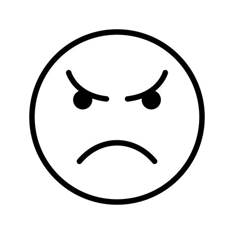 Angry Face Outline