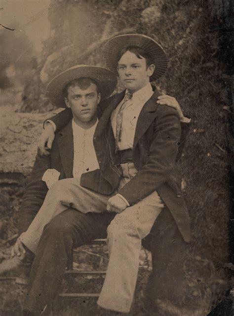 Rare Photos Capture Victorian Men Holding Hands Sitting On Each Other