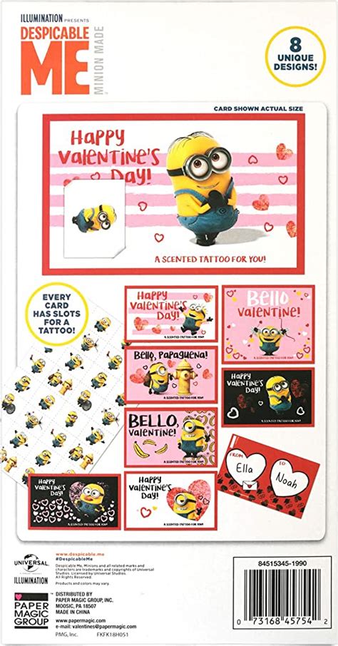 Minions Despicable Me 32 Valentines 1 Box Classroom Exchange Cards