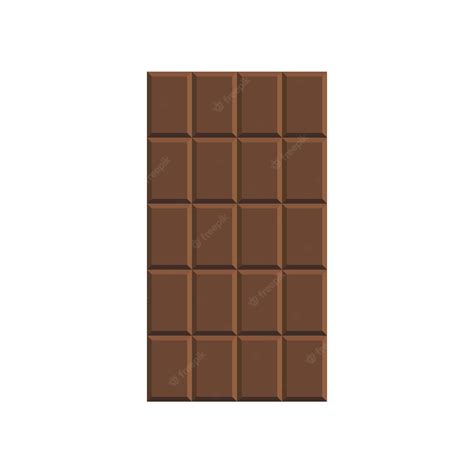Barra De Chocolate No Fundo Branco Vetor Premium