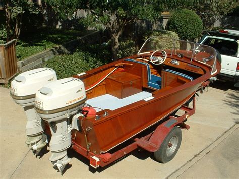 Twin Engines Perfect Runabout Boat Classic Wooden Boats Outboard