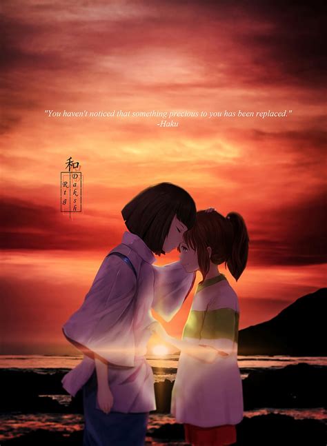 Spirited Away Haku And Chihiro Kiss