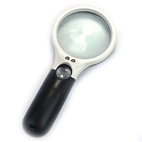 White Oceanic Healthcare Magnifying Glass With 3 Led Lights Id