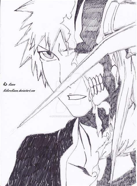 Bleach Ichigo Hollow Sketch By Kokorokanon On Deviantart