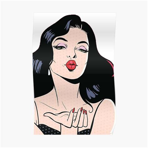 Pop Art Woman In Red Lipstick Kiss Poster For Sale By Theacollection