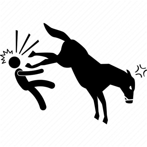 Animal Attack Horse Human Kick Kicking Man Icon Download On