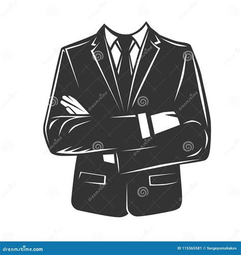 Man S Profile With A Folded Arms Stock Vector Illustration Of Logo