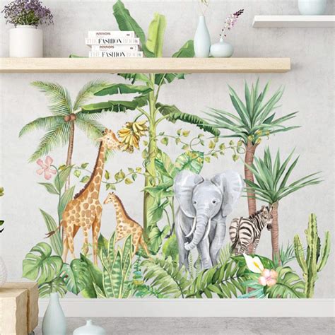 Jungle Animal Wall Decals Safari Animals Wall Stickers Tropical