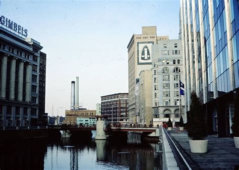 Looking North Down The Milwaukee River From Michigan Street In Downtown