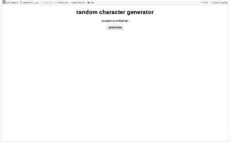 Random Character Generator ― Perchance