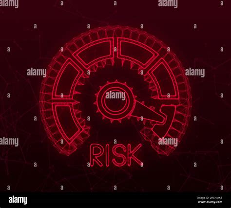 Risk Icon On Speedometer High Risk Meter Vector Illustration Stock