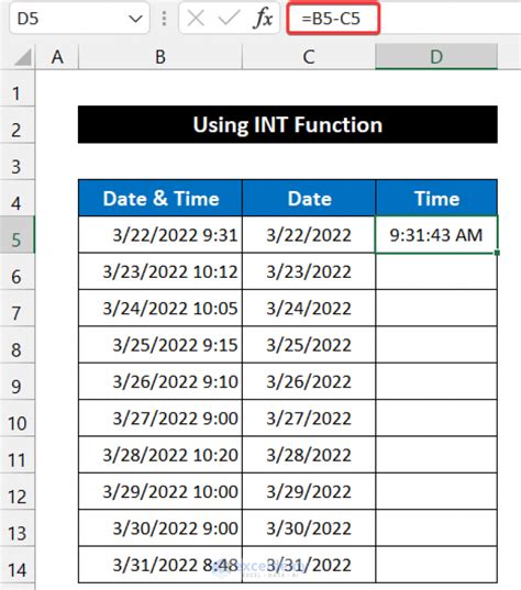 How To Separate Date And Time Using Formula In Excel 4 Easy Ways
