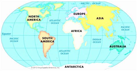 World Map Of Continents Inspirational World Continents And Oceans Map
