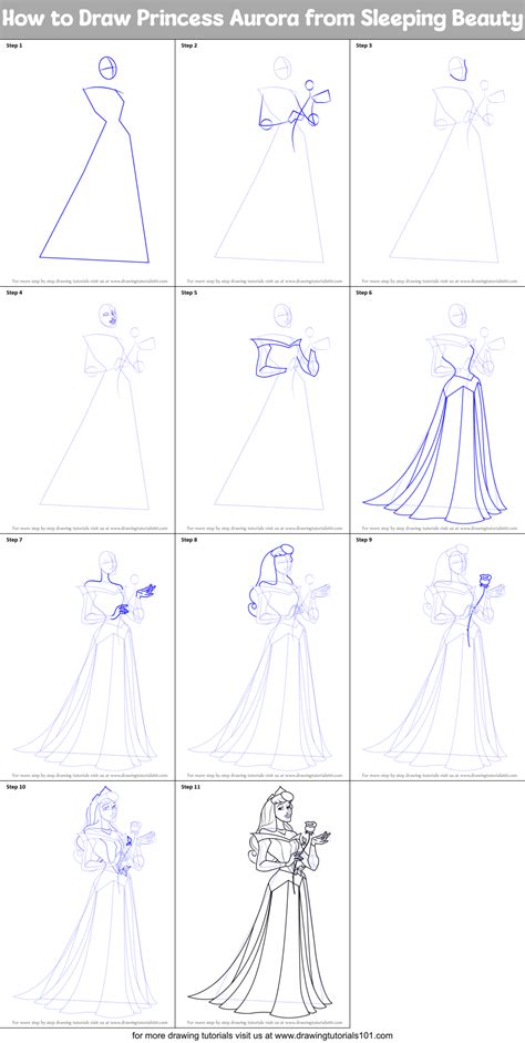 how to draw princess aurora from sleeping beauty sleeping beauty step by step