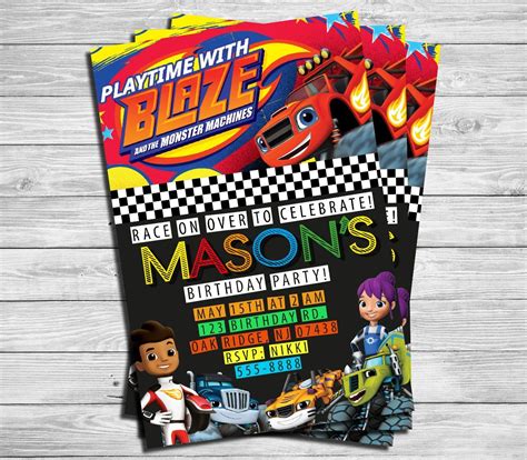 Ascii characters only (characters found on a standard us keyboard); Blaze and the Monster Machines Invitation, Blaze and the ...