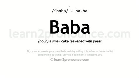 Pronunciation Of Baba Definition Of Baba Youtube