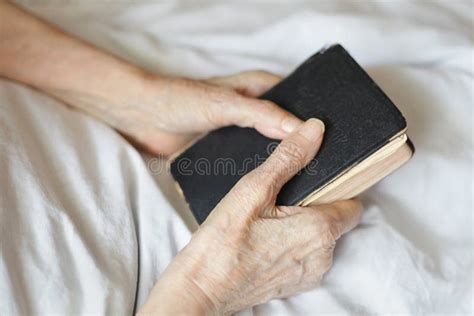 Senior Hands On A Bible Stock Photo Image Of Open Read 1814184